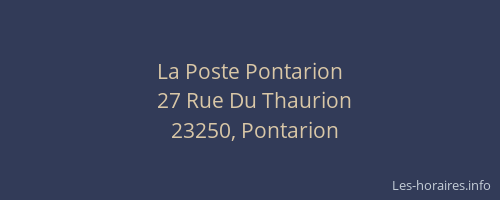La Poste Pontarion
