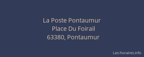 La Poste Pontaumur