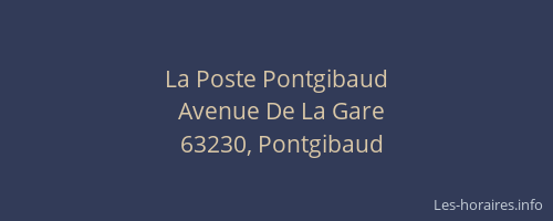 La Poste Pontgibaud