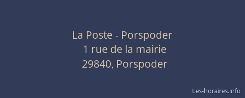 La Poste - Porspoder