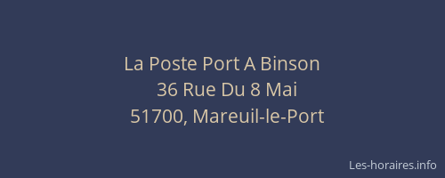 La Poste Port A Binson