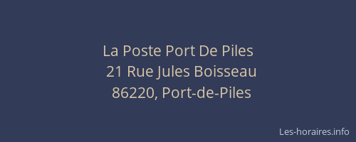 La Poste Port De Piles