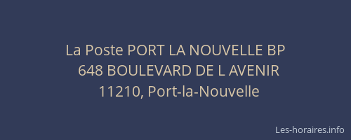 La Poste PORT LA NOUVELLE BP