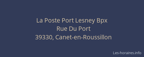 La Poste Port Lesney Bpx