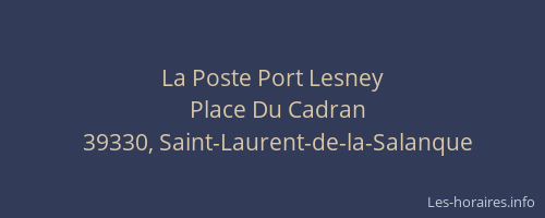 La Poste Port Lesney