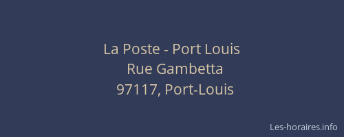 La Poste - Port Louis
