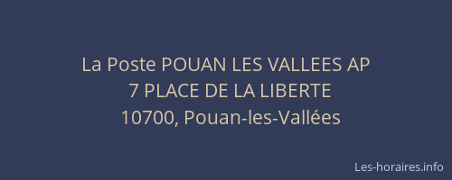 La Poste POUAN LES VALLEES AP