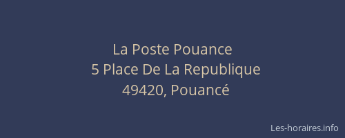 La Poste Pouance