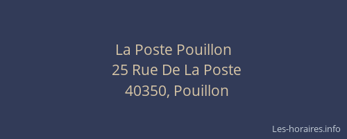 La Poste Pouillon