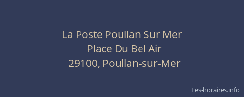 La Poste Poullan Sur Mer