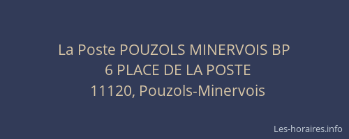 La Poste POUZOLS MINERVOIS BP