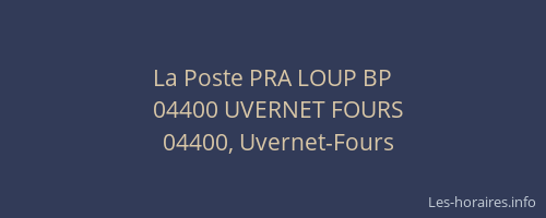 La Poste PRA LOUP BP