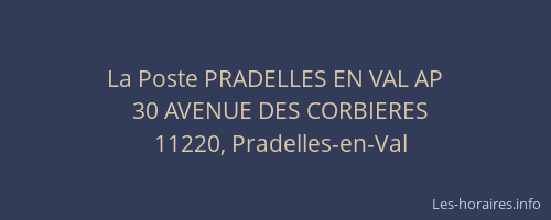 La Poste PRADELLES EN VAL AP