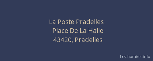 La Poste Pradelles