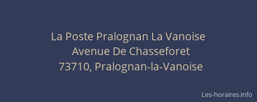 La Poste Pralognan La Vanoise