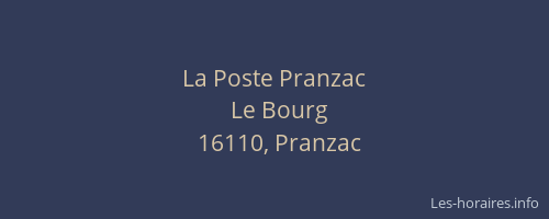 La Poste Pranzac