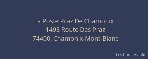 La Poste Praz De Chamonix