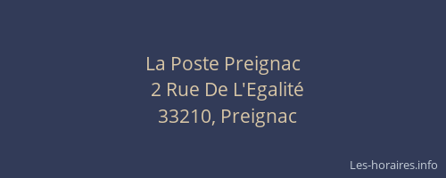 La Poste Preignac