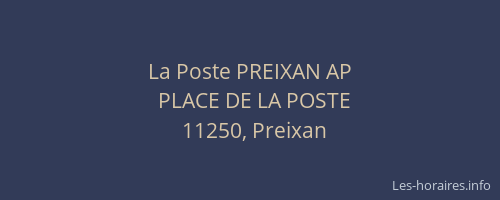 La Poste PREIXAN AP