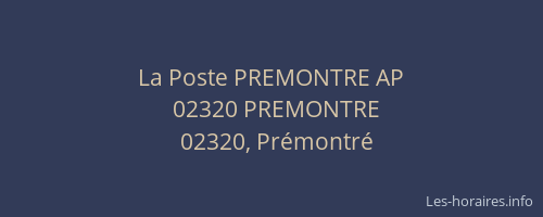 La Poste PREMONTRE AP
