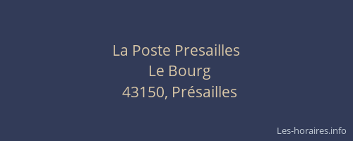 La Poste Presailles