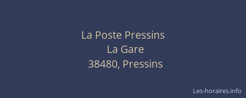 La Poste Pressins
