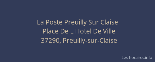 La Poste Preuilly Sur Claise