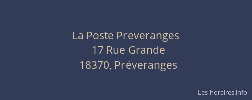 La Poste Preveranges