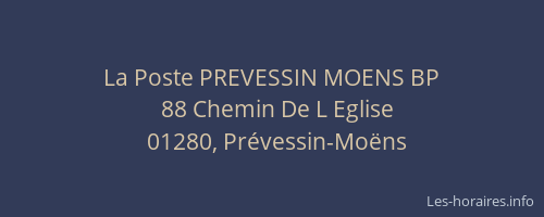 La Poste PREVESSIN MOENS BP