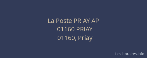 La Poste PRIAY AP