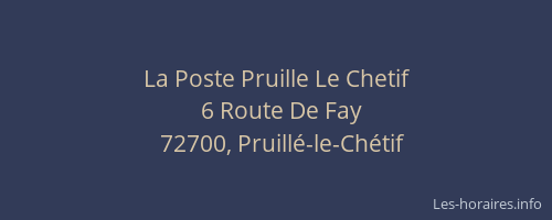 La Poste Pruille Le Chetif
