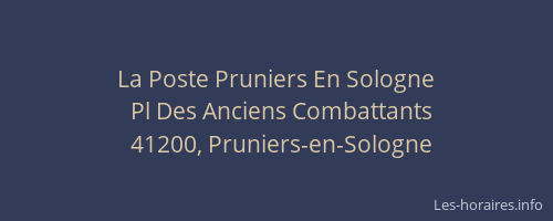 La Poste Pruniers En Sologne