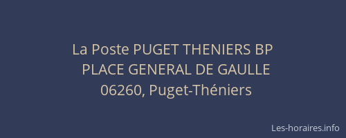 La Poste PUGET THENIERS BP