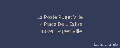 La Poste Puget Ville