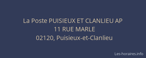 La Poste PUISIEUX ET CLANLIEU AP