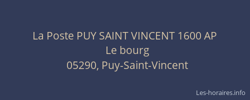 La Poste PUY SAINT VINCENT 1600 AP