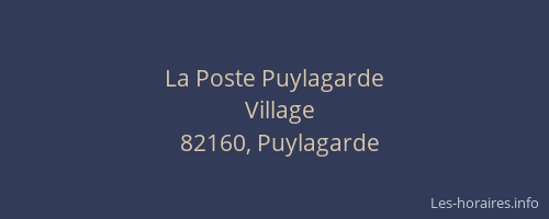 La Poste Puylagarde
