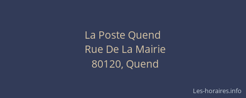 La Poste Quend