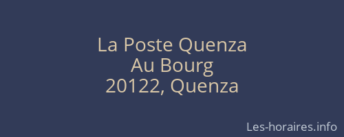 La Poste Quenza