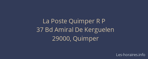 La Poste Quimper R P