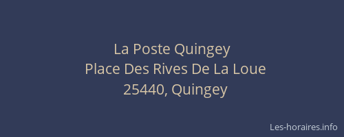 La Poste Quingey