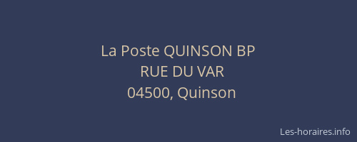 La Poste QUINSON BP