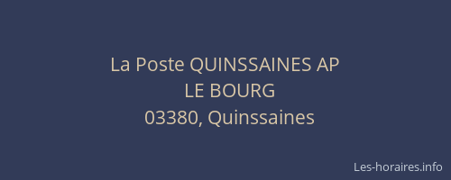 La Poste QUINSSAINES AP