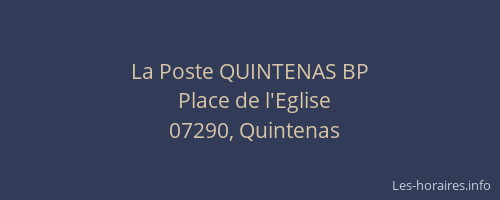 La Poste QUINTENAS BP