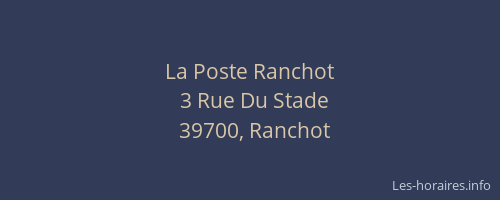 La Poste Ranchot