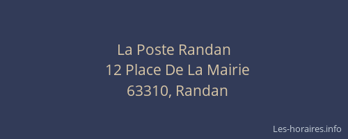 La Poste Randan