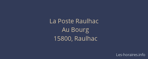 La Poste Raulhac