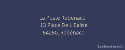 La Poste Rebenacq