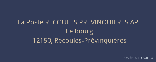 La Poste RECOULES PREVINQUIERES AP