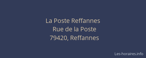 La Poste Reffannes